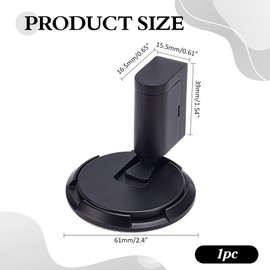 CRAFTYMELODY Mechanical Floor Door Stopper Alloy Windproof Machinery Door Stop for Hidden Hole Installation Removable Adjustable Hardware Bottom of Doors Holder No Drilling with Screws Black