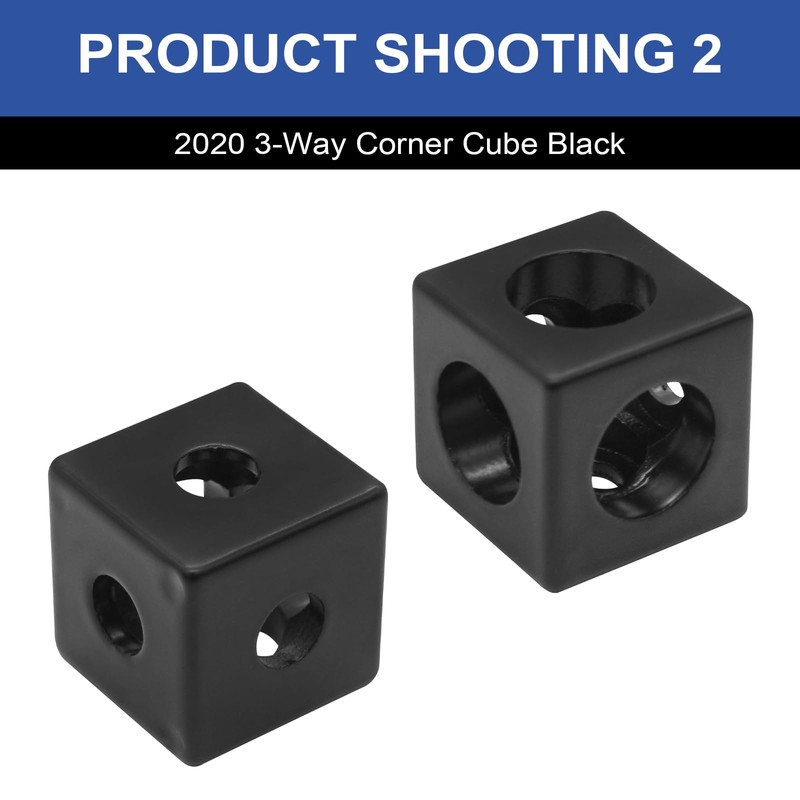 Seekliny 8pcs 2020 Corner Cube M6 Black for V-Slot 2020