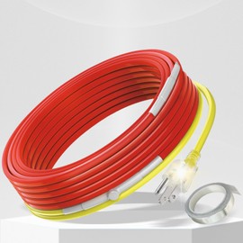 45 FT Heat Cable for Pipe Freeze Protection YeloDeer, Water Pipe Heat Trace with Thermostat, Pre-assembled Heat Tape for Water Pipes Keeps Water Flowing 120 V