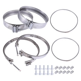 Filter Clamp & Gasket Kit Compatible with Detroit Diesel Engines DD13, DD15, DD16 Replace# A6809950202, A6809950302, A6804910480, A0004902241