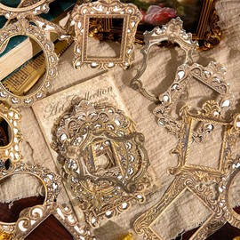 OBUJOPAL 30Pcs Vintage Scrapbook Paper Photo Frame for Scrapbooking Junk Journal Collage Diary Embellishment DIY Photo Album DIY Craft Decoration, 10 Patterns (YSDC1)