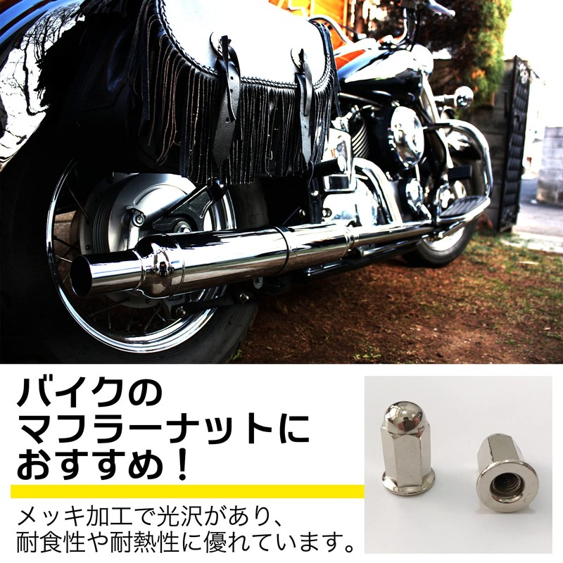 M6 General Purpose External Hexagon Flange Nut Muffler Long Nickel