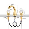 Bathroom Sink Faucet 3 Hole Deck Mounted Widespread Brass Bathroom