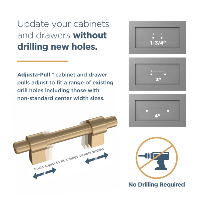 Franklin Brass Adjusta-Pull (5-Pack) Adjustable Drawer Pulls | Fits 1-3/8