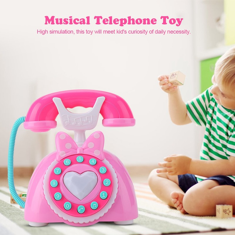 Bilingual Musical Telephone Baby Children Educational Development Pretend Play Toy