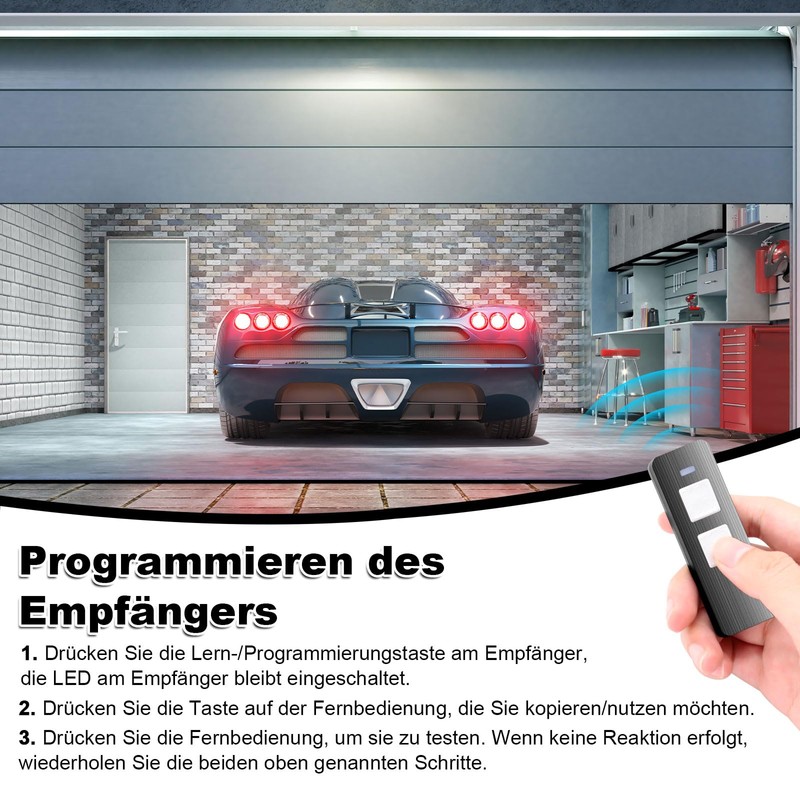 868MHZ Remote Control Garage Opener 2 Channel Handheld Transmitter Pack