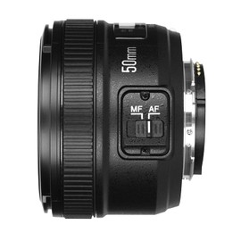 YONGNUO YN50mm F1.8, lente de enfoque automático Prime estándar para cámaras Nikon Full Frame SLR F Mount Negro