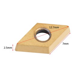 10pcs Diamond Shape Tin-coated CNC Carbide Insert Cutter Indexable Lathe Milling Inserts Turning Tools with Box DCMT070202 for Steel Semifinishing