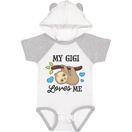 inktastic My Gigi Loves Me with Sloth and Hearts Baby Bodysuit 12 Months White & Heather W/Ears 2f20a