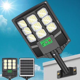 Mutois Solar Street Lights Outdoor, 12000LM LED Solar Street Lights with Remote Control, Motion Sensor Light, Commercial Light for Outside, Yard, Garage, Barn, Driveway