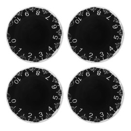 4 Pieces Guitar Knob, Plastic Guitar Quick Dial Knobs, 24 Fine Splines, Bass Knobs, Replacement Knobs for Beginners (Black)