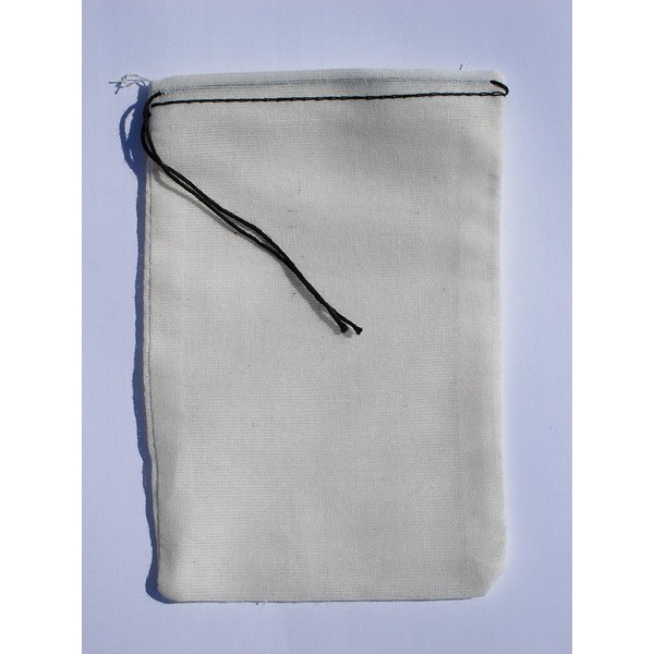 Made in The USA Cotton Muslin Drawstring Bags 50 (Black Hem Black Drawstring, 3x5)