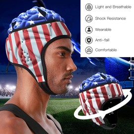 TIAXU TIAXU Rugby Helmet - Soft Padded Headgear 7v7 Flag Football Headguard Soccer Head Protection Protective Soft Helmet Football for Youth & Adult