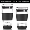 ecoBrew All Glass Lid - Replacement Double Wall Glass Cups,
