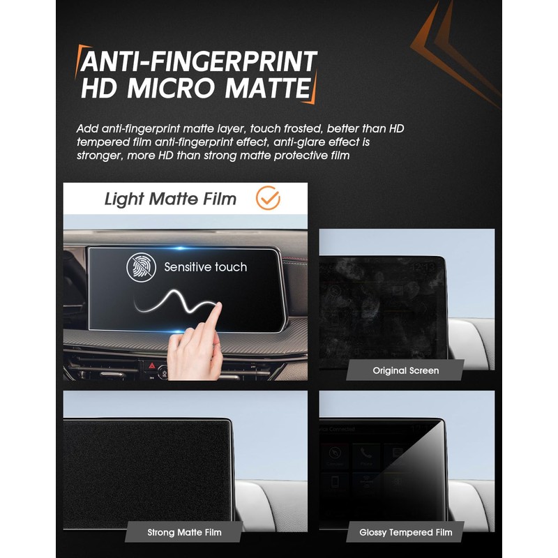 CDEFG Matte Tempered Glass for 2025 Nissan Kicks Screen Protector,