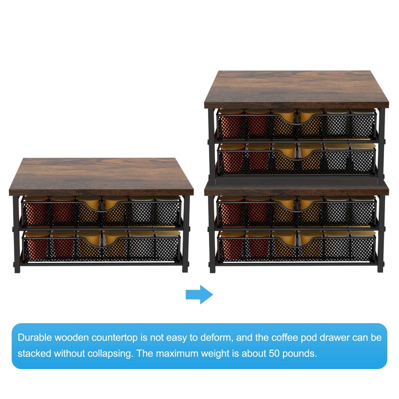 Coffee Pod Drawer Holder Capsule Storage Organizer 2 Tier Coffee