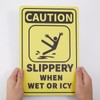 GLOBLELAND Caution Slippery When Wet or Icy Sign 20x30 cm