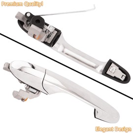 Koaudb for Fiat 500 Door Handle Chrome Exterior Silver Door Handle Offside Right Driver & Left Passenger Side for 2007-2016 Fiat 500, for 2008-2016 Abarth Replace# 735485876 735592026 735592012(2Pcs)