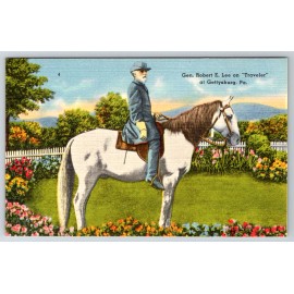c1940s Gen. Robert E. Lee Traveler Gettysburg PA Postcard Linen
