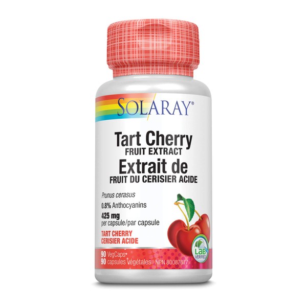 SOLARAY – Tart Cherry Fruit Extract 425mg | Herbal Support | Vegan | Lab Verified | 90 Vegetarian Capsules