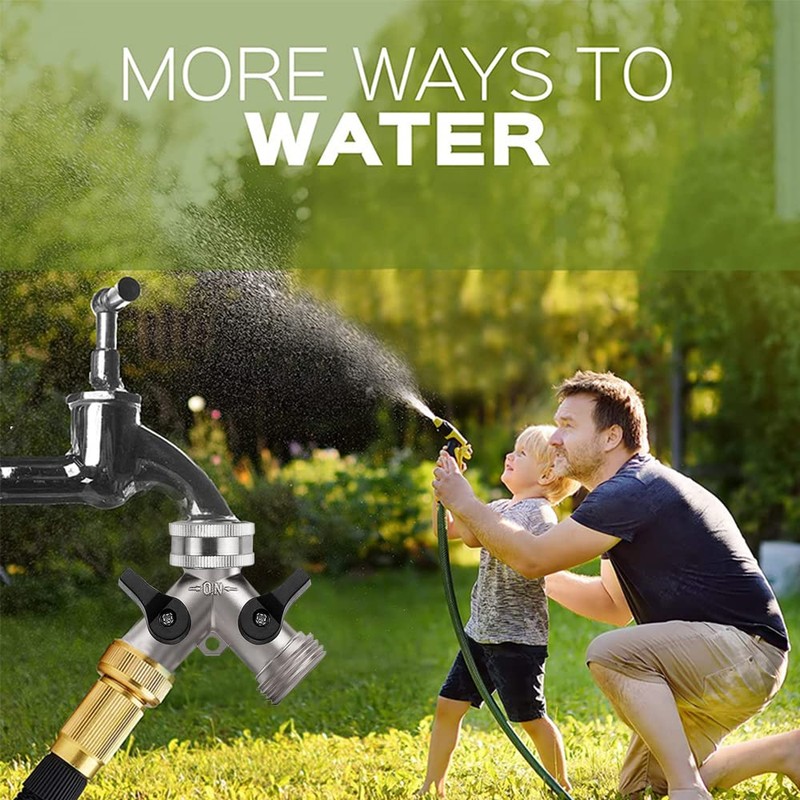 Two Way Hose Tap Connector, 2 Way Distributor for Garden