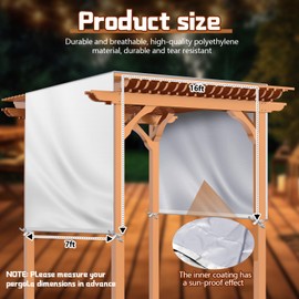 Wowangce Universal Pergola Replacement Canopy Outdoor Canopy Shade Cover Waterproof Shade Top Cover for Outdoor Patio Porch Backyard(16 x 7 ft,Beige)