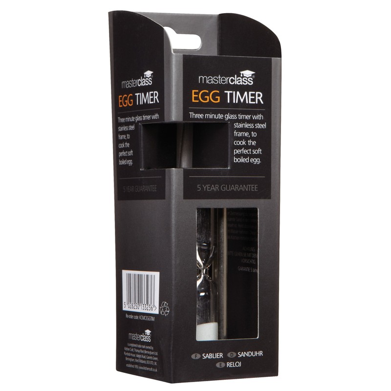 MasterClass 3-Minute Hourglass Egg Timer, 4 x 10 cm (3"