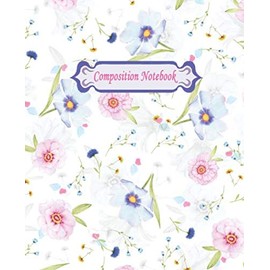 Floral Journal For Women And Girl Gift Floral Notebook Pink With Purple : 7.5 x 9 Inch: Composition Notebook