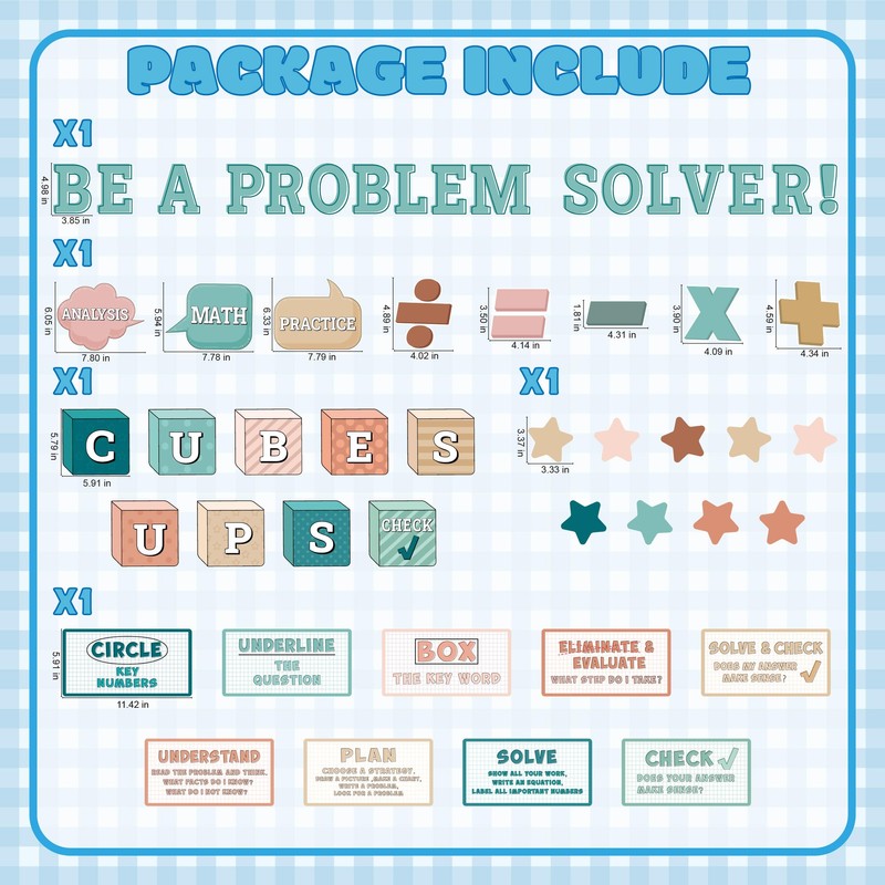 Math Bulletin Board Decorations - 57pcs Cubes and Ups Math