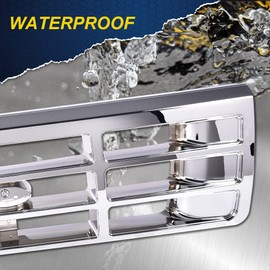 G-PLUS Front Grille Compatible with 1992-1996 Bronco/1992-1997 Ford F150 F250 F350 Chrom Plastic Truck Replacement
