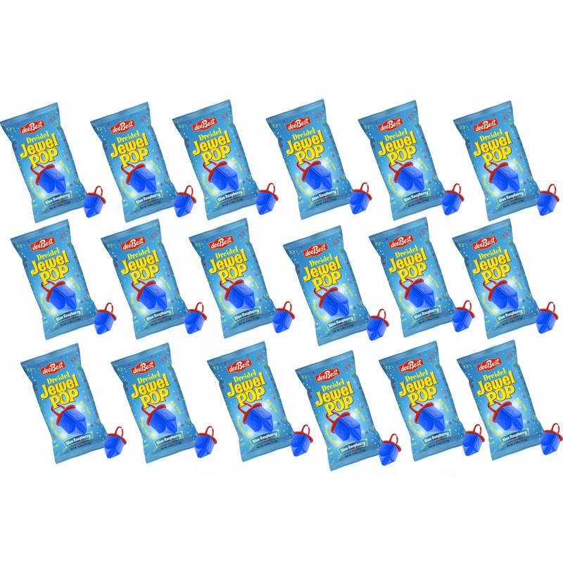 Hanukkah Dreidels Jewel Pop Ring Shape Candy - Blue Raspberry