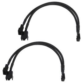 AITRIP PWM Fan Splitter Cable 1 to 2 Converter, Black Case Fan Splitter Cable, Case Fan Current Duplicator Converter, Dual Case Fan Current Adapter, 10.6 Inch (4 Pack)