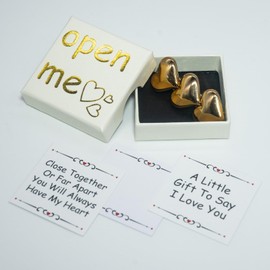 Gold Heart Hair Clips Gift Set with Love Message Box, Decorative Hair Accessories