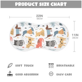 vvfelixl Muslin Burp Cloths Different Dogs Cats Baby Washcloths for Baby Girl Boys 2 Pack