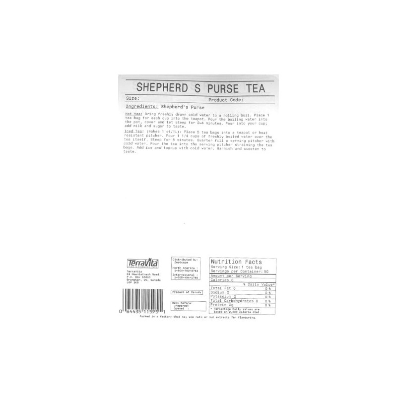 Shepherd's Purse Tea (25 tea bags, ZIN: 511594)
