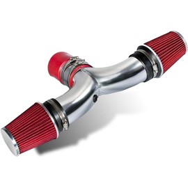 Click2go Short Ram Intake Kit with Reusable Red Filter Compatible with Dodge 04-09 Durango Hemi 5.7L V8 Dual(with 2 fliters)