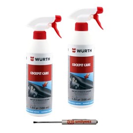 Smilyeez Listing for Wurth Cockpit Care Spray, 500ml – Silicone-Free Interior Cleaner with Carnauba Wax & Jojoba Oils for Satin Matte Finish & Pocket Screwdriver (2 Bottles)