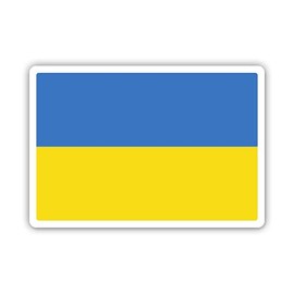 Squiddy Ukraine Flag Ukrainian Country Pride - Vinyl Sticker for Car, Laptop, Notebook (5" Wide)