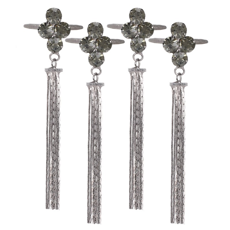 4Pcs Shoe Clips 4 Diamond Tassel Claw Chain Women's Boots