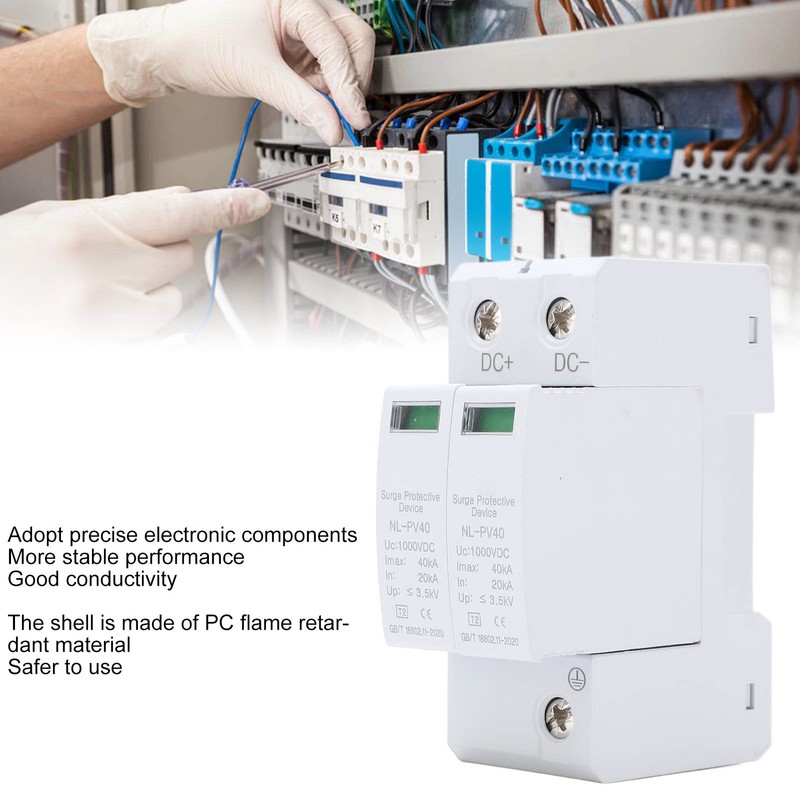 2P Surge Protective Device 20 To 40KA Flame Retardant 36mm