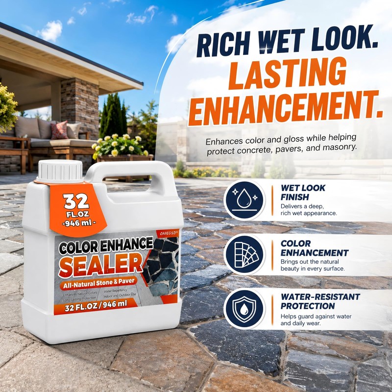 Wet Look Stone Sealer, 1 Gallon, Concrete Sealer & Stone