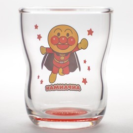 Otsuka Glass 24-768-6 Let’s Go! Anpanman Good Child Glass, Easy to Hold Juice Cups, 4.1 fl oz (130 ml) x 2, Children's Tableware, Transparent, Anpanman/Baikinman