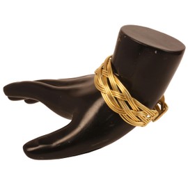Touchstone NEW Indian Bollywood Current Fashion Beautifully Handcrafted Braided Inspired Trendy Stylish Designer Easy To Wear Cuff Bracelet In Gold Tone For Women