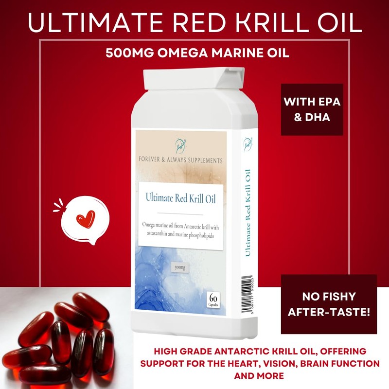 Antarctic Krill Oil Extract 500mg, Soft Gel Capsules, 60 Count,