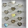 Natural Creations sterling silver stackable ring Size 10 Labradorite Heart