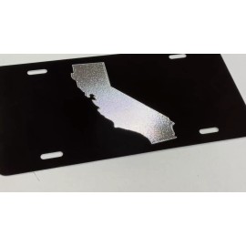 Diamond Etched Products REFLECTIVE Engraved California State Car Tag Diamond Etched License Plate