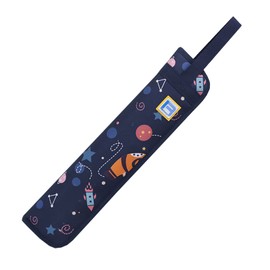 Drumstick Bag Case Compact Zippered Handle Shoulder Strap (Navy)