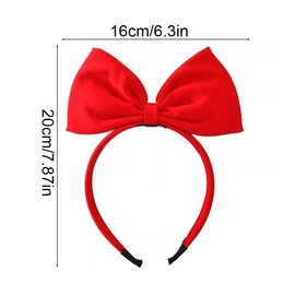 SGERUFZ Schwarzes Schleifen-Stirnband Kopfschmuck für Frauen und Mädchen, Valentinstag Rote Schleifen-Haarbänder Haarband Perfekter Haarschmuck für Party und Cosplay (Rot)