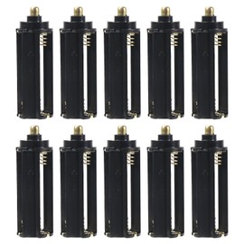 Coliao 10pcs AAA Battery Holder Adapter Black Cylindrical Battery Storage Case Holder for 3 x 1.5V AAA Batteries for 18650 Flashlight Torch