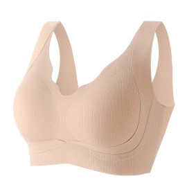Wireless Push up Bra Seamless Smoothing Daily Wear for WomenColor: Skin, Cup Size: L